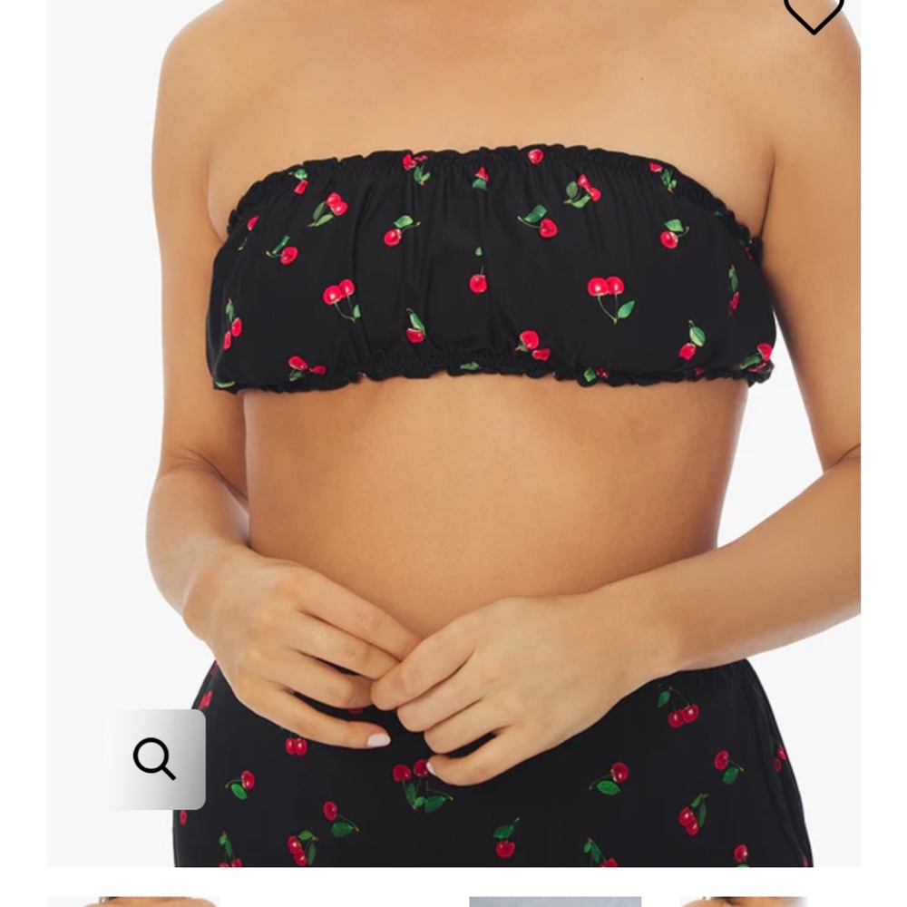 WeWoreWhat Black Cherry Bandeau Bikini Top